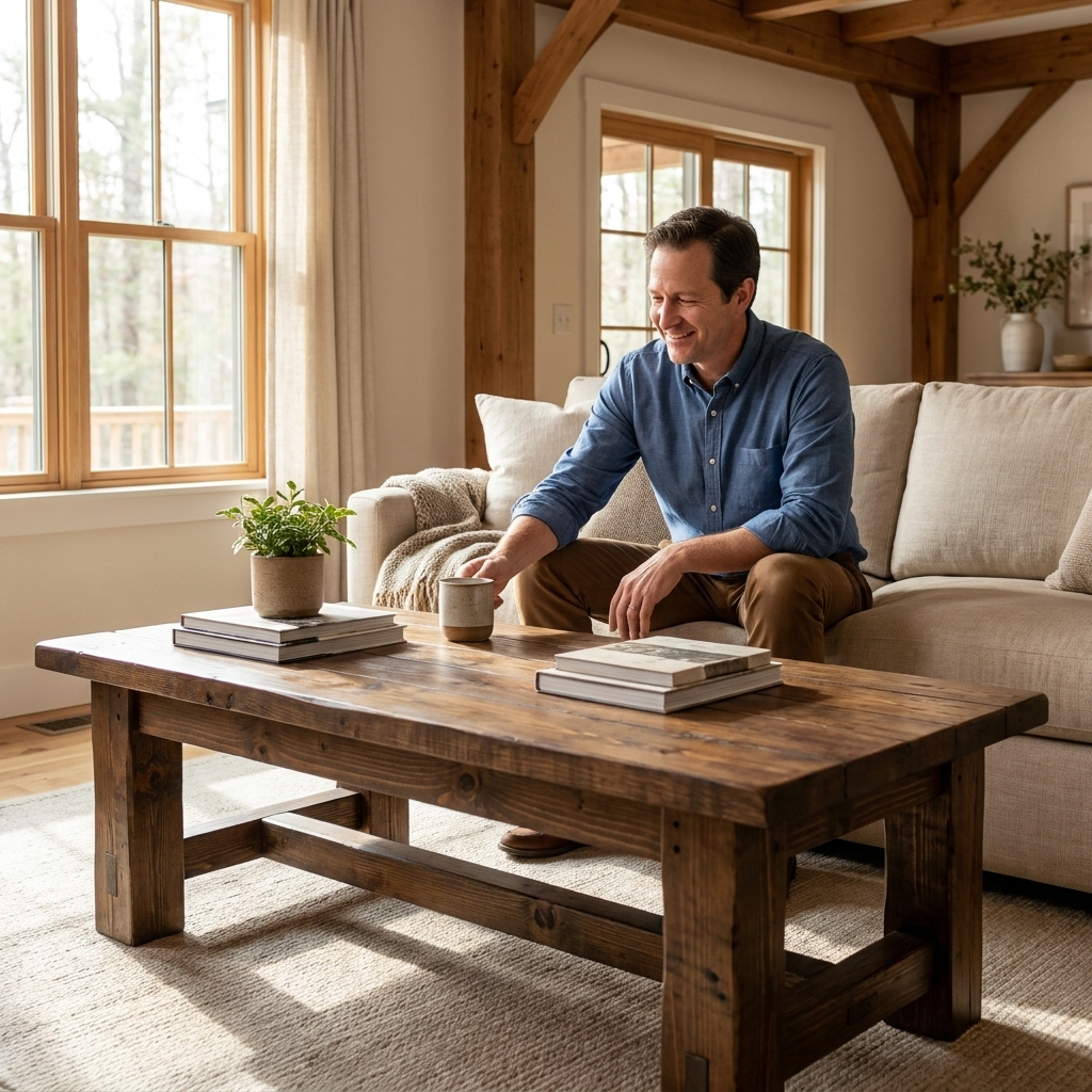 DIY Farmhouse Coffee Table with Pocket Holes